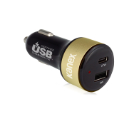 KANEX 1xUSB 1xUSB-C 27W (czarno - zloty) - 1457228 - zdjęcie 1